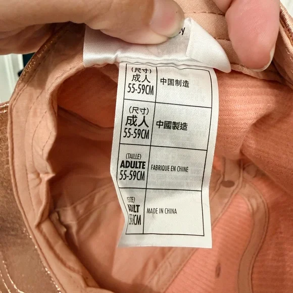 Disney Rose Gold Metallic Mickey Mouse Hat Sequin Logo Adjustable Cap Adult NWT - Picture 5 of 5